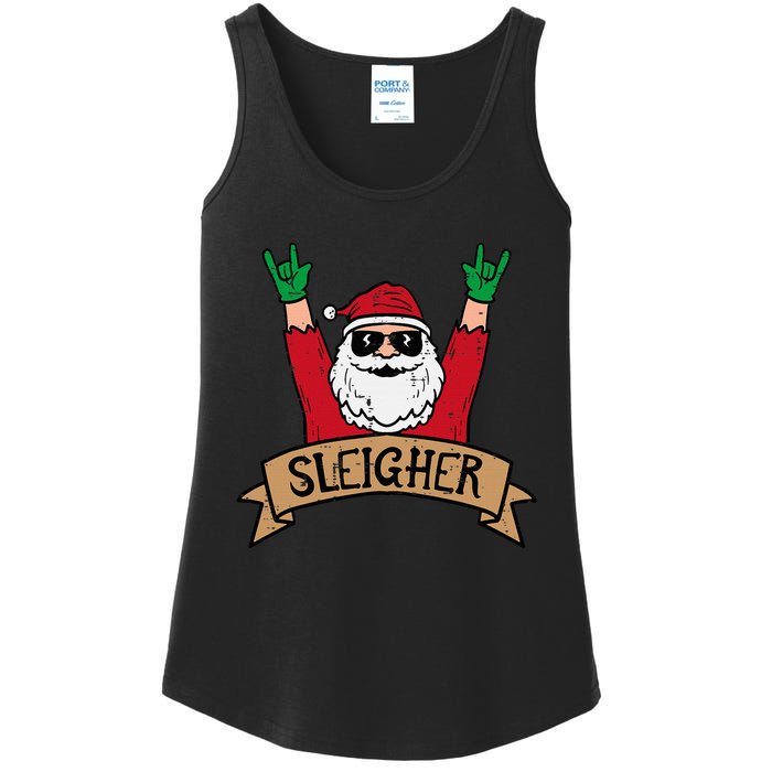 Christmas Sleigher Santa Rock Xmas Rocker Ladies Essential Tank