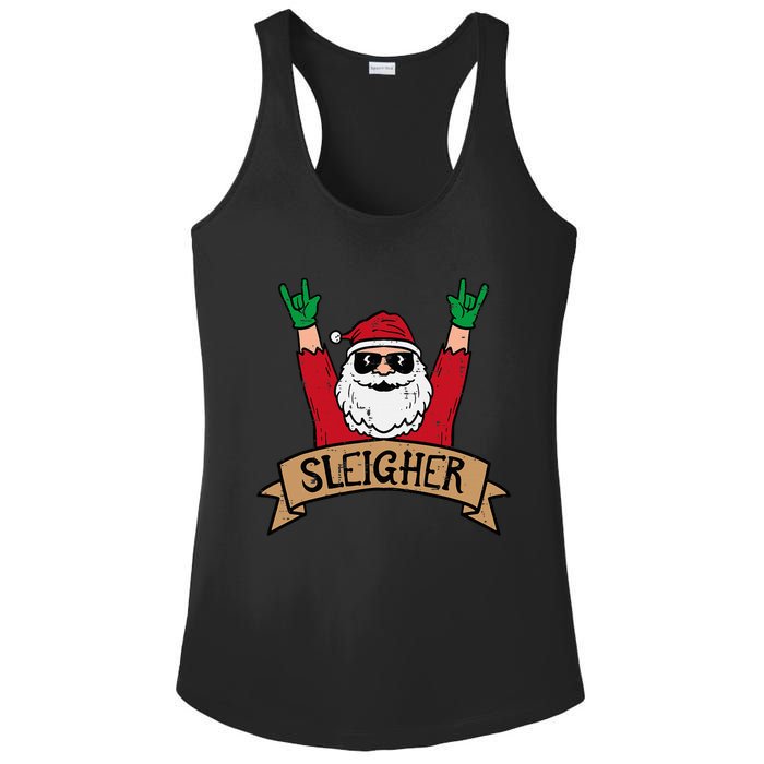 Christmas Sleigher Santa Rock Xmas Rocker Ladies PosiCharge Competitor Racerback Tank