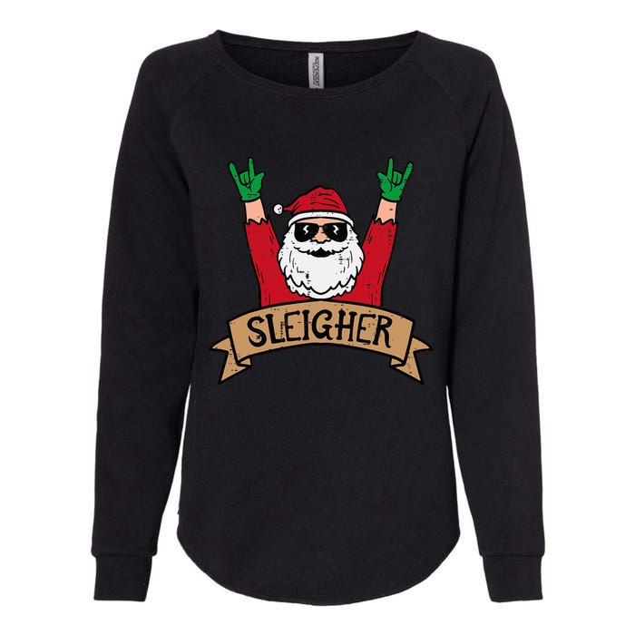 Christmas Sleigher Santa Rock Xmas Rocker Womens California Wash Sweatshirt