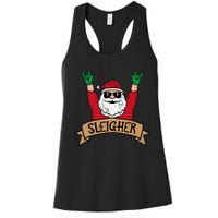 Christmas Sleigher Santa Rock Xmas Rocker Women's Racerback Tank