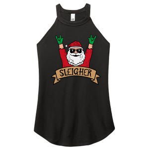 Christmas Sleigher Santa Rock Xmas Rocker Women's Perfect Tri Rocker Tank