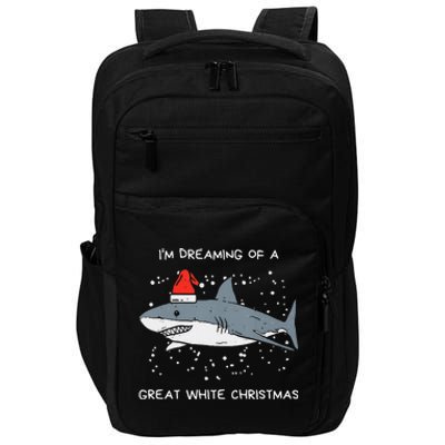 Christmas Shark Santa Hat Xmas Santa Jaws Funny Shark Pun Impact Tech Backpack