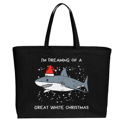 Christmas Shark Santa Hat Xmas Santa Jaws Funny Shark Pun Cotton Canvas Jumbo Tote