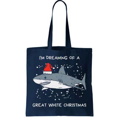 Christmas Shark Santa Hat Xmas Santa Jaws Funny Shark Pun Tote Bag