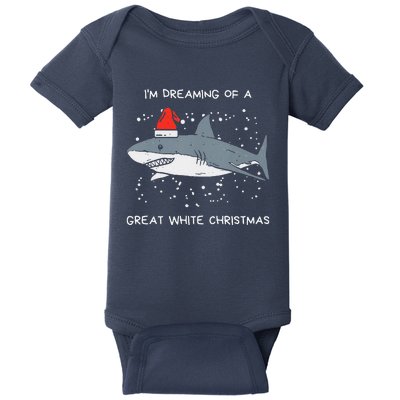 Christmas Shark Santa Hat Xmas Santa Jaws Funny Shark Pun Baby Bodysuit