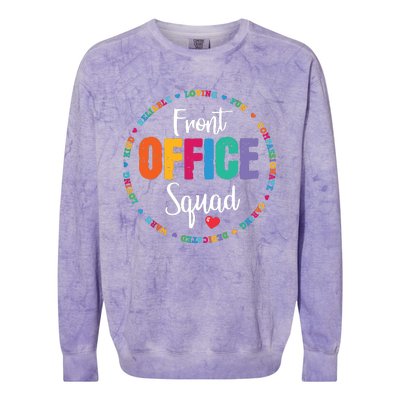 Cute School Secretary Admin Appreciation Front Office Squad Colorblast Crewneck Sweatshirt