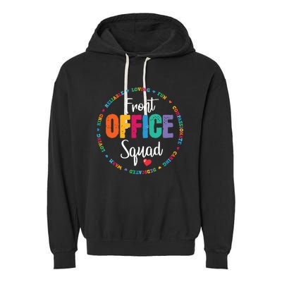 Cute School Secretary Admin Appreciation Front Office Squad Garment-Dyed Fleece Hoodie