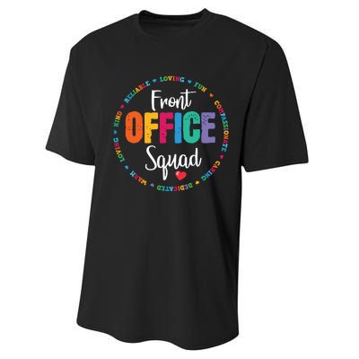 Cute School Secretary Admin Appreciation Front Office Squad Performance Sprint T-Shirt