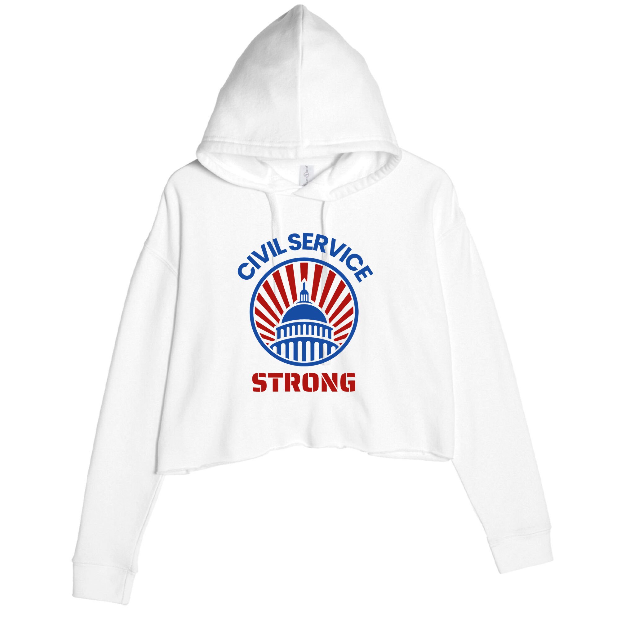 Civil Service Strong Protect Federal Workers Crop Fleece Hoodie