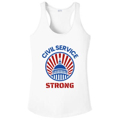 Civil Service Strong Protect Federal Workers Ladies PosiCharge Competitor Racerback Tank
