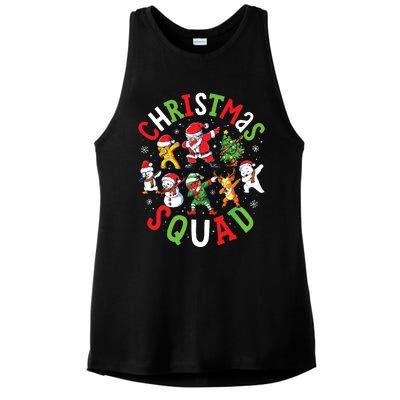 Christmas Squad Santa Dabbing Family Matching Pajamas Ladies PosiCharge Tri-Blend Wicking Tank