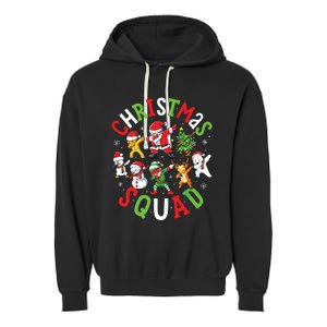 Christmas Squad Santa Dabbing Family Matching Pajamas Garment-Dyed Fleece Hoodie