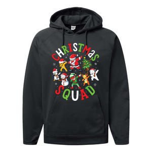 Christmas Squad Santa Dabbing Family Matching Pajamas Performance Fleece Hoodie