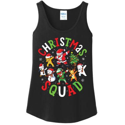 Christmas Squad Santa Dabbing Family Matching Pajamas Ladies Essential Tank