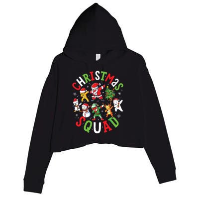 Christmas Squad Santa Dabbing Family Matching Pajamas Crop Fleece Hoodie