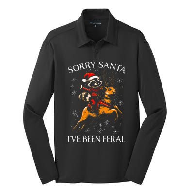 Christmas Sorry Santa Xmas Silk Touch Performance Long Sleeve Polo