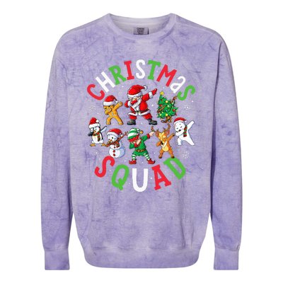 Christmas Squad Santa Dabbing Elf Family Matching Pajamas Colorblast Crewneck Sweatshirt