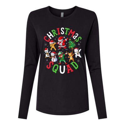 Christmas Squad Santa Dabbing Elf Family Matching Pajamas Womens Cotton Relaxed Long Sleeve T-Shirt