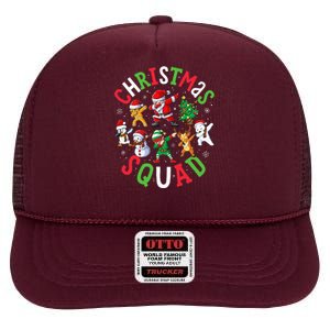 Christmas Squad Santa Dabbing Elf Family Matching Pajamas High Crown Mesh Back Trucker Hat