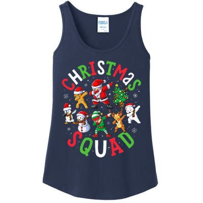 Christmas Squad Santa Dabbing Elf Family Matching Pajamas Ladies Essential Tank