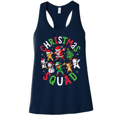 Christmas Squad Santa Dabbing Elf Family Matching Pajamas Women's Racerback Tank