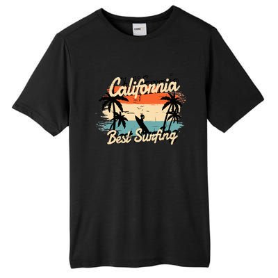 California Surfing Summer Beach Vintage Sunset Tall Fusion ChromaSoft Performance T-Shirt