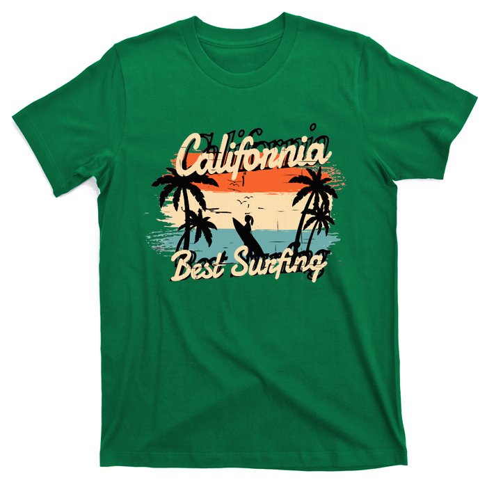 California Surfing Summer Beach Vintage Sunset T-Shirt