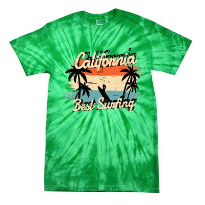 California Surfing Summer Beach Vintage Sunset Tie-Dye T-Shirt