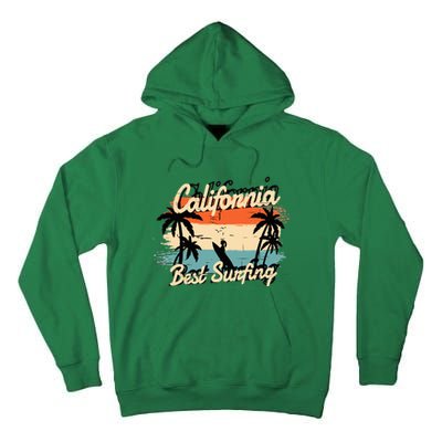 California Surfing Summer Beach Vintage Sunset Tall Hoodie