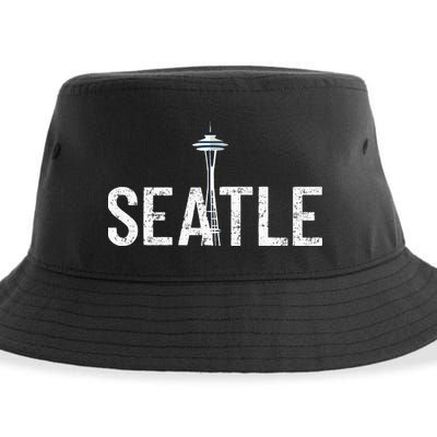 Cool Seattle Space Needle Souvenir Usa Washington Gift Sustainable Bucket Hat