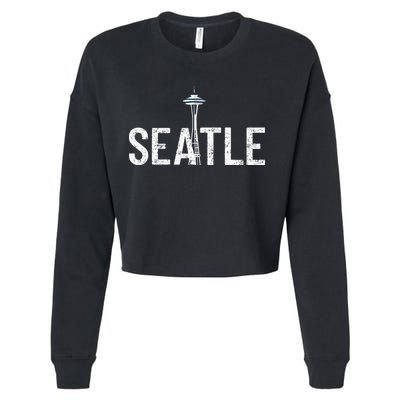 Cool Seattle Space Needle Souvenir Usa Washington Gift Cropped Pullover Crew