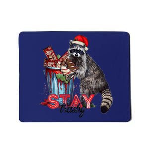 Christmas Snack Stay Funny Trashy Raccoon Opossums Santa Hat Mousepad