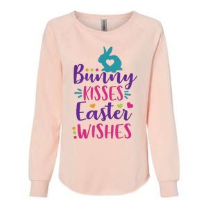 Cute Sunday School or Egg Hunt Bunny Kisses Easter Wishes Womens California Wash Sweatshirt