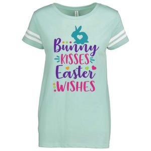 Cute Sunday School or Egg Hunt Bunny Kisses Easter Wishes Enza Ladies Jersey Football T-Shirt