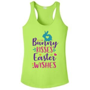 Cute Sunday School or Egg Hunt Bunny Kisses Easter Wishes Ladies PosiCharge Competitor Racerback Tank