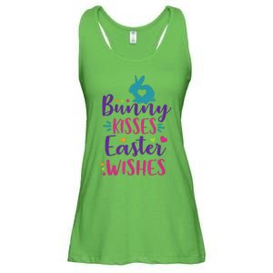 Cute Sunday School or Egg Hunt Bunny Kisses Easter Wishes Ladies Essential Flowy Tank