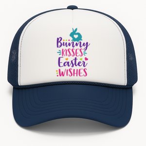 Cute Sunday School or Egg Hunt Bunny Kisses Easter Wishes Trucker Hat