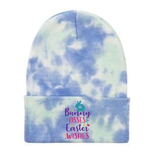 Cute Sunday School or Egg Hunt Bunny Kisses Easter Wishes Tie Dye 12in Knit Beanie