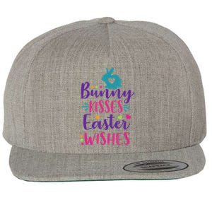 Cute Sunday School or Egg Hunt Bunny Kisses Easter Wishes Wool Snapback Cap