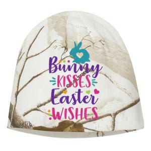 Cute Sunday School or Egg Hunt Bunny Kisses Easter Wishes Kati - Camo Knit Beanie