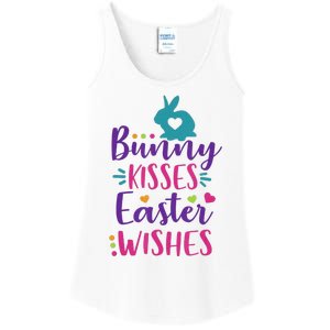 Cute Sunday School or Egg Hunt Bunny Kisses Easter Wishes Ladies Essential Tank