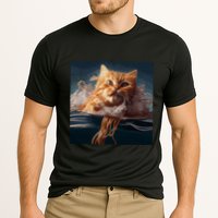 Cat Swimming Spaghetti Gift Cooling Performance Crew T-Shirt