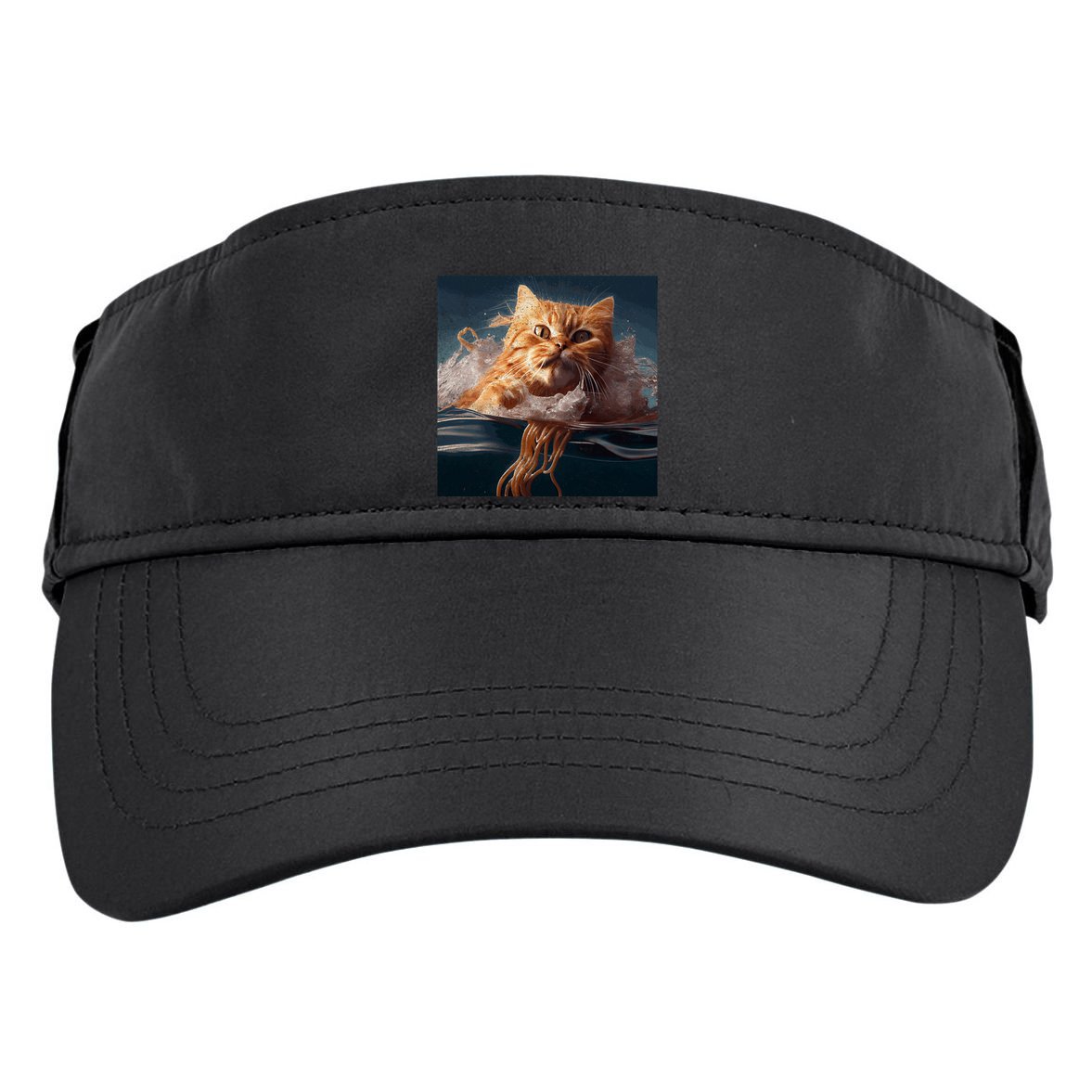 Cat Swimming Spaghetti Gift Adult Drive Performance Visor