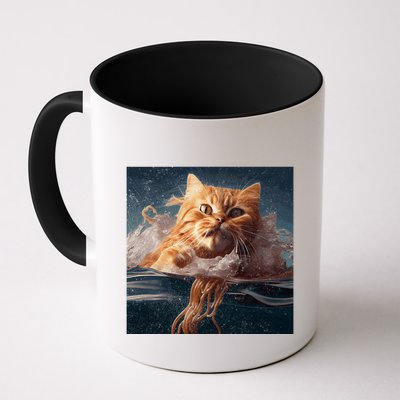 Cat Swimming Spaghetti Gift Mug
