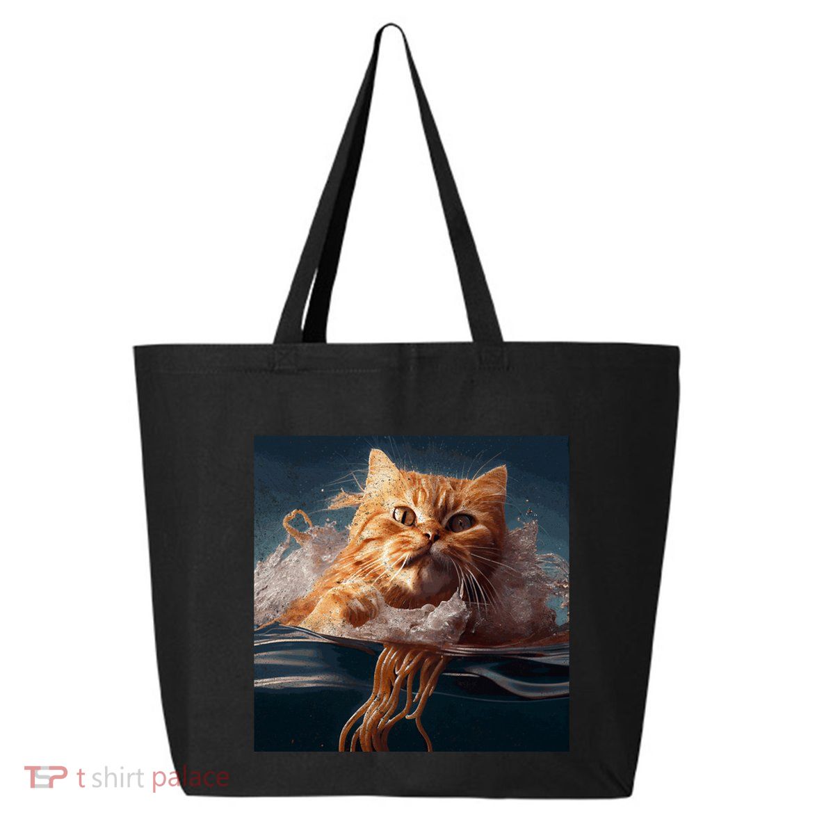 Cat Swimming Spaghetti Gift 25L Jumbo Tote