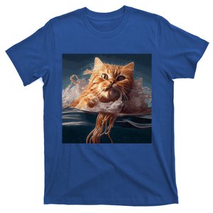 Cat Swimming Spaghetti Gift T-Shirt