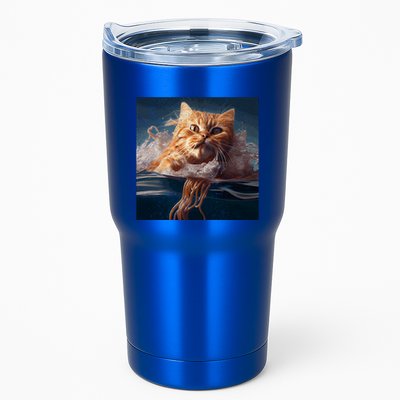 Cat Swimming Spaghetti Gift Tumbler