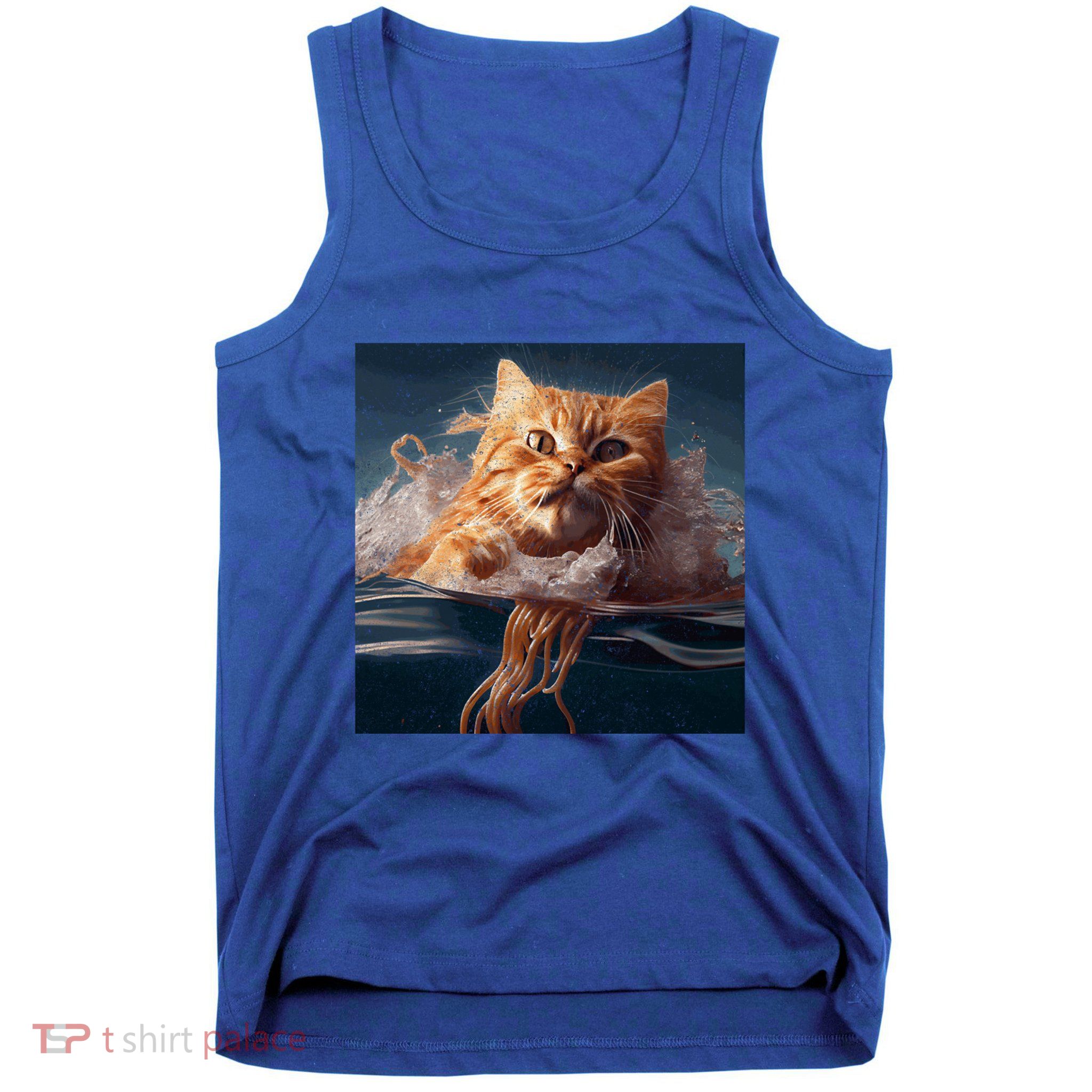 Cat Swimming Spaghetti Gift Tank Top