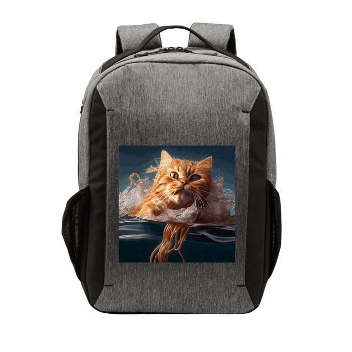 Cat Swimming Spaghetti Gift Vector Backpack