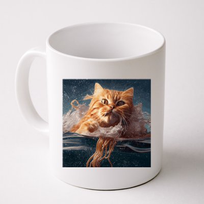 Cat Swimming Spaghetti Gift Coffee Mug